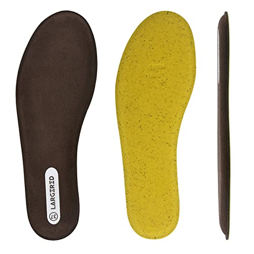 LARGERED Memory Foam Insoles for Men&Women,Cushioning Comfort Shoe Inserts for Work Boots,Walking Boots,Ladies Trainers,Sports Running Shoes,Sneakers,Replacement Support Pads, Brown-W EU36/UK3