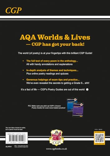 New GCSE English AQA Poetry Guide - Worlds & Lives Anthology inc. Online Edition, Audio & Quizzes: for the 2024 and 2025 exams (CGP AQA GCSE Poetry)