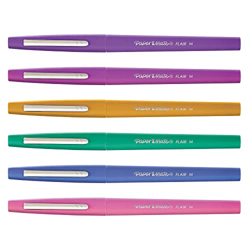 Paper Mate Flair Felt Tip Pens   Medium Point (0.7mm)   Candy POP & Assorted Colours   16 Count