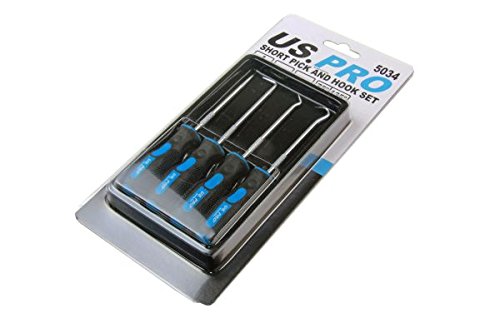 US. Pro B5034 4 Piece 115mm Hook and Pick Set, Blue