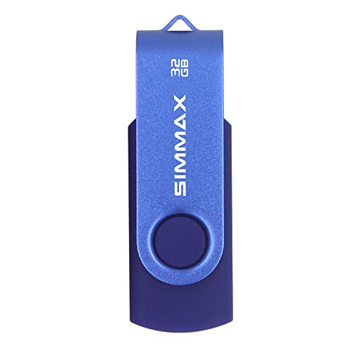 SIMMAX 32GB USB Flash Drives 5 Pack 32GB Memory Stick Swivel Design Thumb Drive USB Stick (32GB Blue Green Black Red Purple)