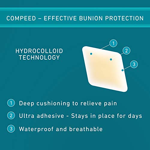 Compeed Bunion Plasters, 5 Hydrocolloid Plasters, Foot Treatment, Effective Protection Against Pressure and Rubbing, Dimensions: 4.7 cm x6.8 cm