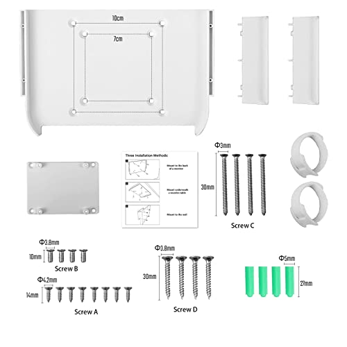 Hosanwell Mac Mini Mount - Custom Mount for Mac Mini M1, Under Desk Mount Wall Mount Bracket VESA Small Factor PC Desktop Hidden Mount Multiple Installation Methods