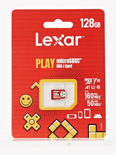 Lexar PLAY 128GB Micro SD Card, microSDXC UHS-I Card, Up To 150MB/s Read, TF Card Compatible-with Nintendo-Switch, Portable Gaming Devices, Smartphones And Tablets (LMSPLAY128G-BNNAG)