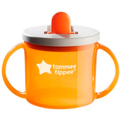 Tommee Tippee First Cup Sippy Cup for Babies with Flip-Up Free-Flow Spout and Easy Gip Handles, 4mand, 190ml, pack of 4, mixed colours