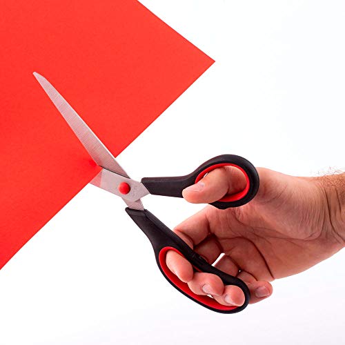 D.RECT - Schere Stainless Steel Cutting Shears for Paper and Tapes   Rubber Grip Scissors for Use in Home, School and Office   Sg-250 - 25cm009362,Black