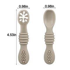 PandaEar Silicone Baby Spoons Self Feeding 4 6 Months  6 Pack Baby Weaning Spoons  Toddler Baby Feeding Spoon  Blw Spoons Baby Utensils  BPA Free