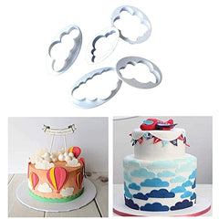 5 Pcs Cloud Fondant Cutter Plastic Cake Cookie Biscuit Cutter Mold for Baking Room Coffee Shop Birthday or Wedding Cake