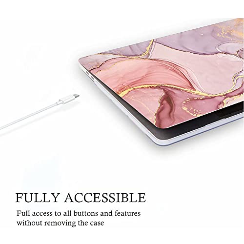 Fancity Compatible with MacBook Air 13 Inch Case 2020 2021, Model A2337(M1) A2179 A1932 with Touch ID Hard Plastic Cover Anti-Scratch Protective Case for New Mac Air 13.3 inch 2018-2021, Marble Pink