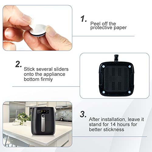 Appliance Sliders, 16PCS Air Fryer Accessories Easy Movers for Small Kitchen Appliances, Air Fryers, Bread Machine,Coffee Makers,Blenders,Grills,Mixers,Microwave