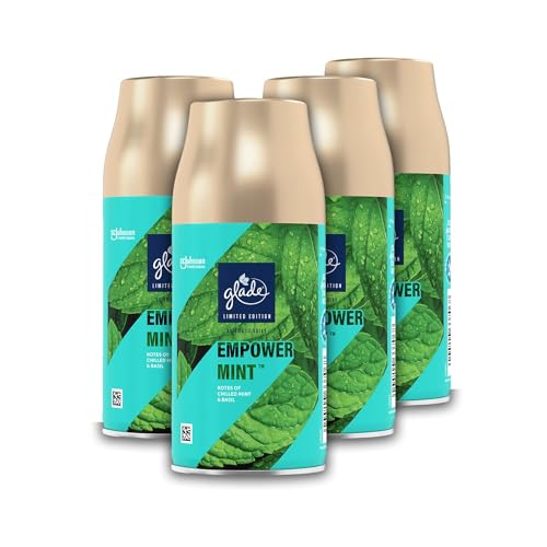 Glade Automatic Air Freshener Refills, Room Spray & Odour Eliminator, Empower Mint, Pack of 4 (4 x 269ml)