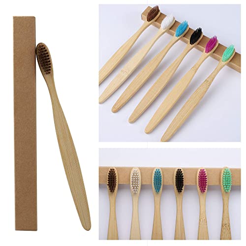 GeekerChip Bamboo Toothbrush,10 Colors Bamboo Toothbrush,Natural Soft Bristles,Ecological and 100% Biodegradable