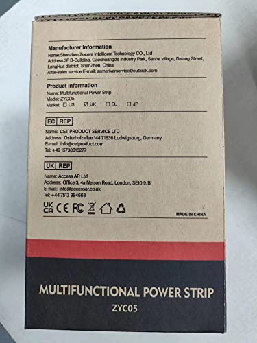 Tower Extension Lead with USB Slots, (13A 3250W) Surge Protection Extension lead with 4 Control Switch, 8 AC Outlets & 4 USB Ports Plug Extension Socket, Extension Cable 3M for Office, Home, Kitchen