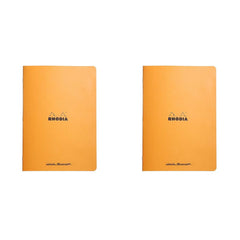 Rhodia 119167C - Orange Piqué Notebook - A4 - Dot Dot - 96 pages - White Clairefontaine Paper 80 g/m - Soft, Resistant and Waterproof Coated Card Cover - Classic (Pack of 2)