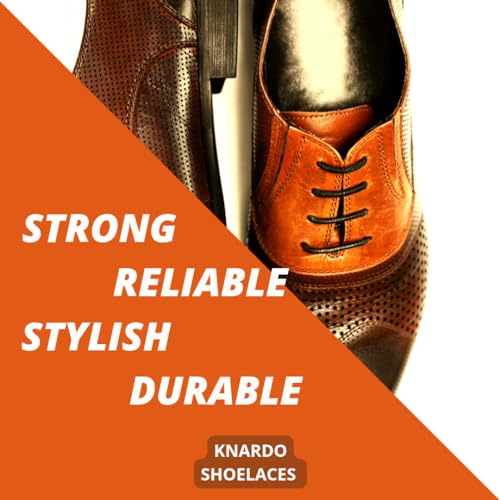 knardo 2 Pairs 4 laces Round, 2.5mm thin,90cm Black men shoe laces waxed, suitable for kids school shoe lacess formal dress shoes,Brogues, Derby, or Blucher styles,Oxford Ankle Boots or Desert Boots.