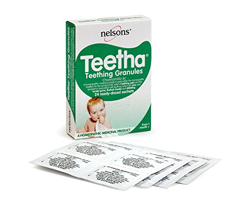 Teetha Baby Teething Granules, 24 Sachets, 3and Months, 6c Chamomilla, Homeopathic Relief for Soothing & Calming Teething Symptoms, System-Booster for Babies & Toddlers