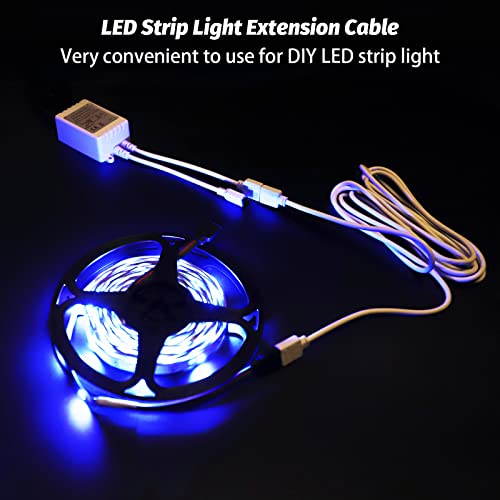 REDTRON LED Strip Light Extension Cable, 2 Pack 6.56ft/2M 4Pin LED RGB Extension Cable Wire with 4 Pack 10mm 4 Pin Male Connector for 5050 3528 2835 RGB LED Strip DIY Accessories