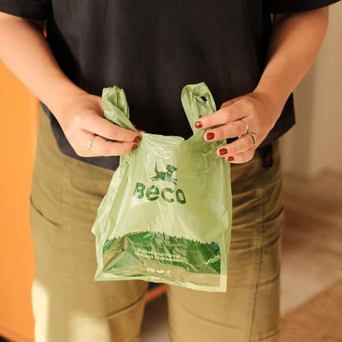 Beco Strong & Large Poop Bags - 120 Loose packed with Tie Handles - Box Dispenser - Unscented Dog Poo Bags