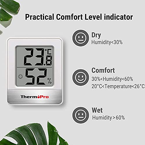 ThermoPro TP49-3 Digital Room Thermometer Indoor Hygrometer Mini Temperature Monitor Humidity Meter for Home Office Air Comfort Thermo Hygrometer