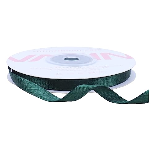VATIN Double Sided Dark Green Satin Ribbon Polyester 6mm X 23m(25 Yards) Perfect for Gift Wrapping,Hair Bow,Party Balloon Trimming, Cake Decoration Sewing and Other Craft Projects