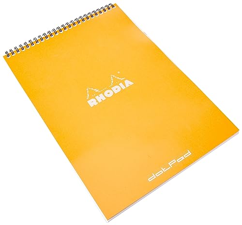 RHODIA 18503C - Spiral Notebook (Full Bound) Orange - A4 - Dotted Dot - 80 Detachable Sheets - 80G Clairefontaine Paper - Soft and Resistant Coated Card Cover - Classic