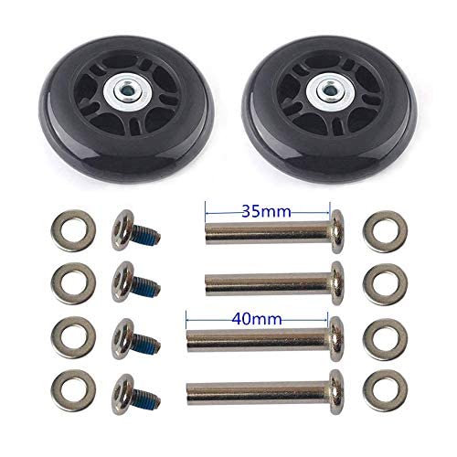 LOTOWELZON 1 Pair Luggage Replacement Wheels 60mm with 6mm(0.24 inches) Bearings Repair Kits ABEC 608zz for Suitcase and Inline Outdoor Skate and Caster Board (OD60*W18mm/2.36 inchesx0.71 inches)