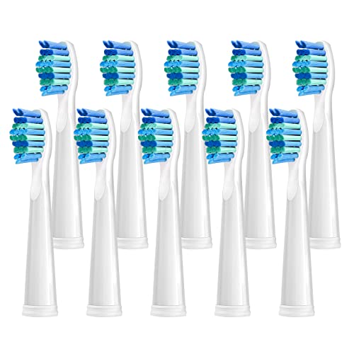 Teeteck Replacement Toothbrush Heads Compatible with Fairywill 507/508/D7/D8/515/551/917/959,White,10 Count