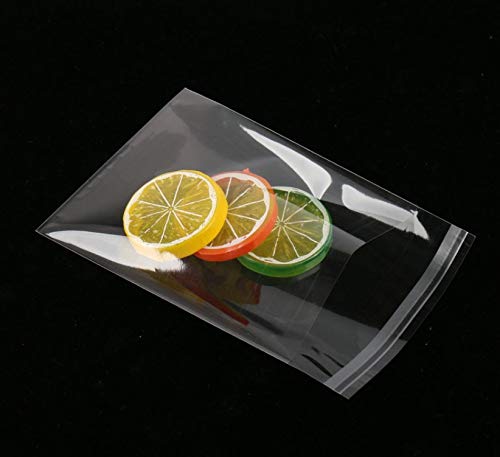 Sabco - 200 pcs Clear Display Bags - Cello Bags OPP - Self Seal Cellophane For Presentation - Food Safe - 10 Sizes - Ideal For FBA Cards Envelopes Pictures (4.5 x 8.8 inches)