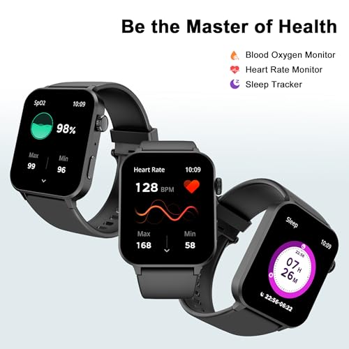 Blackview Smart Watch for Men Women - Answer/Make Calls & AI Voice, 1.85 inches HD Fitness Watch with Heart Rate SpO2 Sleep Monitor, 100and Sports Modes Activity Trackers, Step Counter Watch for Android iOS