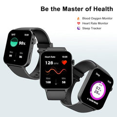 Blackview Smart Watch for Men Women - Answer/Make Calls & AI Voice, 1.85 inches HD Fitness Watch with Heart Rate SpO2 Sleep Monitor, 100and Sports Modes Activity Trackers, Step Counter Watch for Android iOS