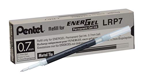 Pentel 0.7 mm EnerGel Permanent Ink Refills - Black Ink (Pack of 24 Refills)