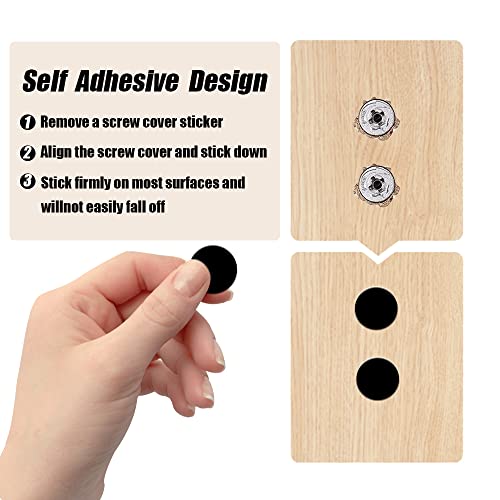 LICQIC Screw Hole Covers Stickers, Self Adhesive Screw Cover Caps Stick on Furniture Sticker Screw Hole, 54 Pcs Black, 21mm