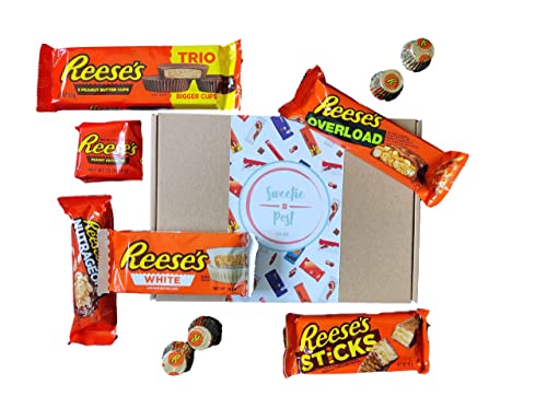 Reeses American Chocolate Gift Box   Reese's Peanut Butter Chocolate Hamper   Reese American Candy Gift Set Selection   Chocolate Letterbox Friendly Gift Box   Chocolate Gift for Reeses Lovers