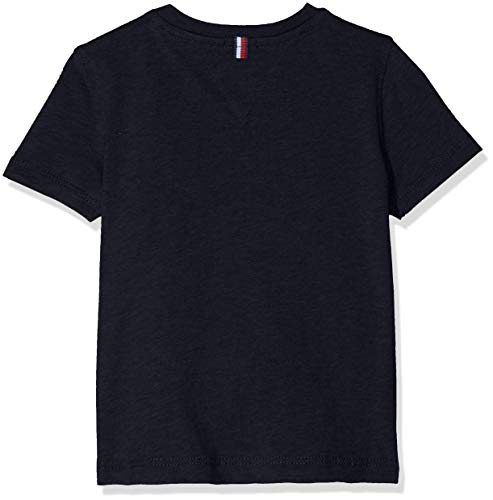 Tommy Hilfiger - Boys Essential Cotton V Neck T Shirt - Band Collar - Tommy Hilfiger Kids - Boys T Shirt - 100% Organic Cotton - Blue - 10 Years