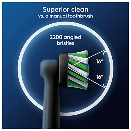 Oral-B Pro Cross Action Electric Toothbrush Head, X-Shape And Angled Bristles for Deeper Plaque Removal, Pack of 4 Toothbrush Heads, Black