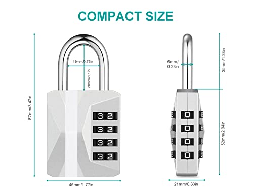 ZHEGE Locker Padlocks with Code, 4 Digit Combination Padlock for Gym Locker, [2023 Locker Trend] School Locks, Heavy Duty Outdoor Padlock Weatherproof for Gate, Fence, Shed, Garage (Silver, 1 Pack)