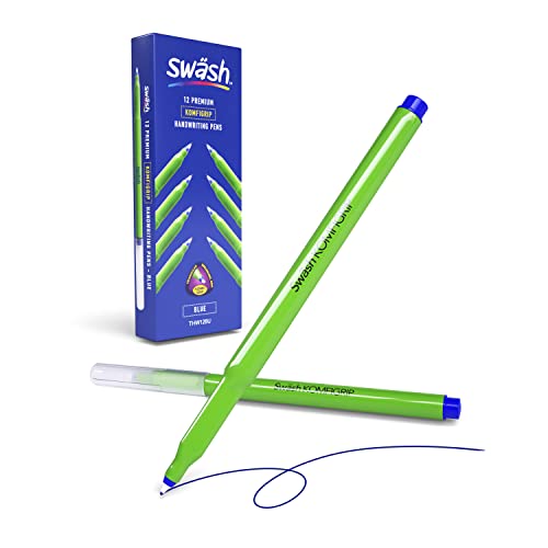 Swash KOMFIGRIP Handwriting Pen Blue (Pack of 12) THW12BU