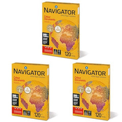 Nuco Navigator Colour Documents - A4 Colour Printer Paper - Multi-Purpose Printer Paper - Photocopier Paper - White - 120gsm - 250 Sheets (Pack of 3)