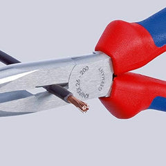 Knipex Snipe Nose Side Cutting Pliers (Stork Beak Pliers) chrome-plated, with multi-component grips 200 mm 26 15 200