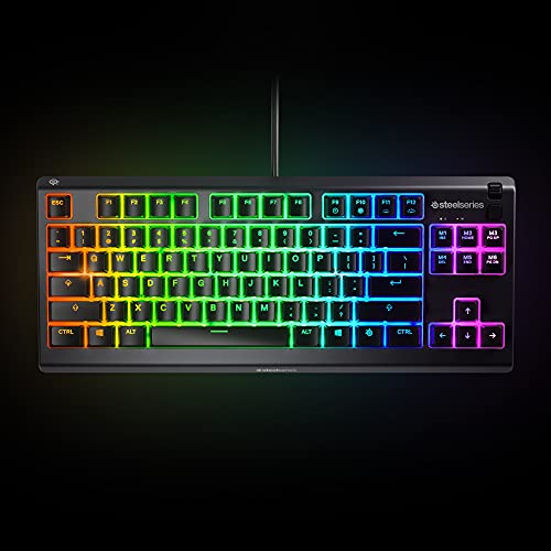 SteelSeries Apex 3 TKL - RGB Gaming Keyboard - Tenkeyless Compact Esports Form Factor - 8-Zone RGB Illumination - IP32 Water & Dust Resistant - English QWERTY Layout