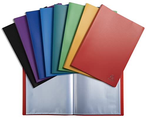 Exacompta - Ref. 8590E - 1 OPAK document cover - 90 anti-reflective grained pockets - 180 views - for A4 format - dimensions 24 x 32 cm - soft polypro cover - 8 random colors