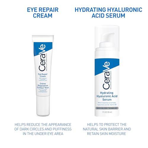 CeraVe Eye Repair Cream for Dark Circles & Puffiness 14ml with Hyaluronic Acid and 3 Essential Ceramides