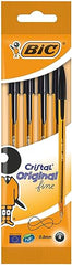 BIC Cristal Fine Ballpoint Pen Pack of 4 black