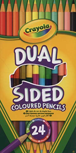 CRAYOLA Dual-Sided Colouring Pencils - Assorted Colours (Pack of 12), Half the Pencil, Twice the Colouring Fun! Ideal for Kids Aged 3and