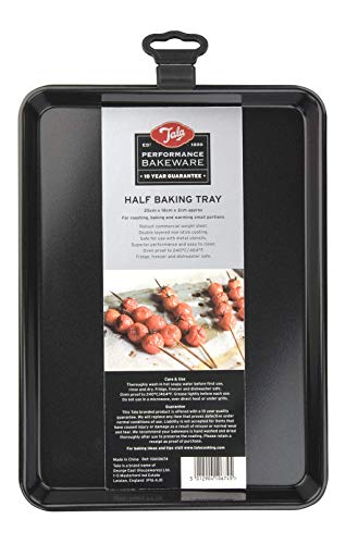 Tala Performance Baking Tray, Professional Gauge Carbon Steel with Eclipse Non-Stick Coating, Perfect for Cooking and Roasting, 25 x 18 x 2 cm,Black