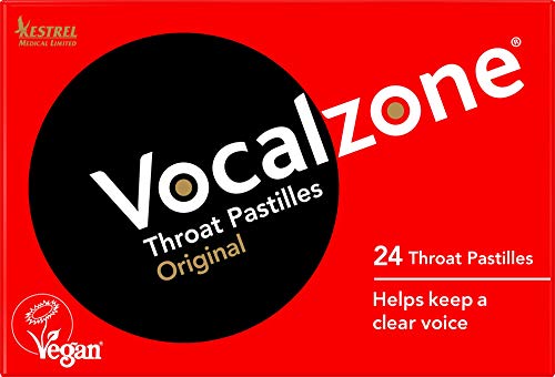 Vocalzone Throat Pastilles – Original 24 - for Sore Throats and Hoarseness When Overusing Your Voice. Produced and Sold in The United Kingdom Since 1912.