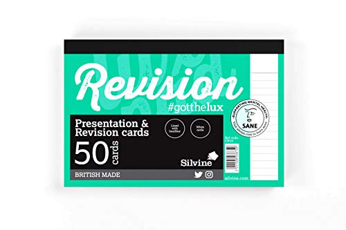 Luxpad A6 Gluebound Revision & Presentation Cards - White. 50 Lined Cards Per Pad (6x4 inches)