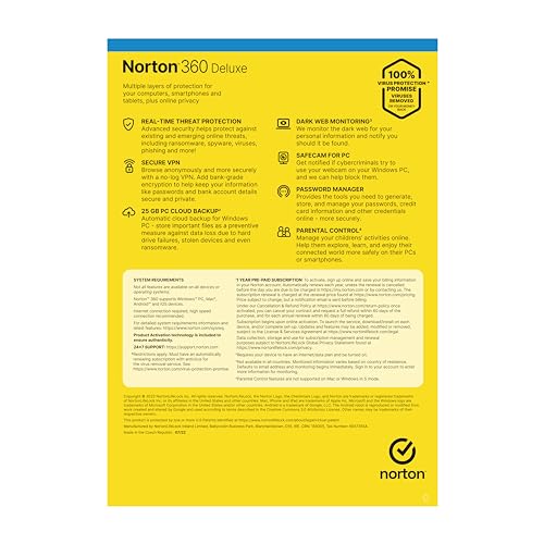 Norton 360 Deluxe 2024 Antivirus software for 3 Devices, 12 Months subscription Deluxe 3 Device 12 Months PC Download