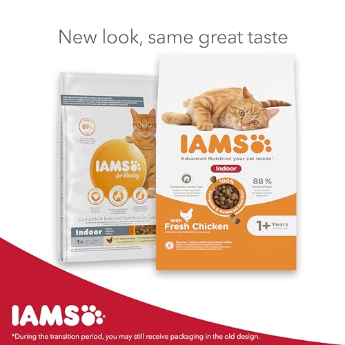 IAMS Indoor Complete Dry Cat Food for Adult and Senior Cats with Chicken 3 kg