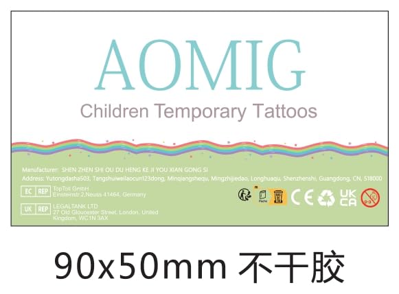 AOMIG Unicorn Temporary Tattoo for Kids, 10 Sheets Glow In The Dark Cartoon Unicorn Tattoo Stickers, Waterproof Luminous Fake Tattoo Stickers Set for Boys Girls Birthday Gift Party Bag Filler